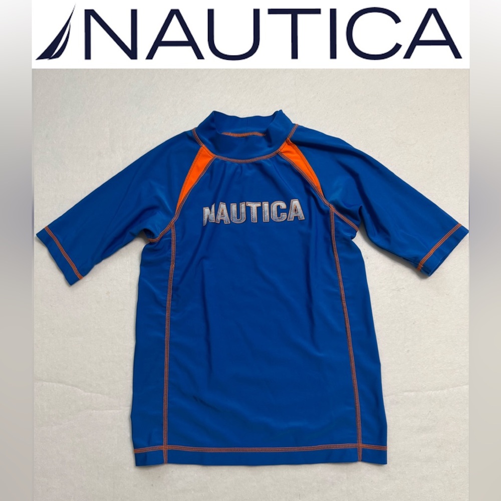 Nautica Kids Blue and Orange Rashguard